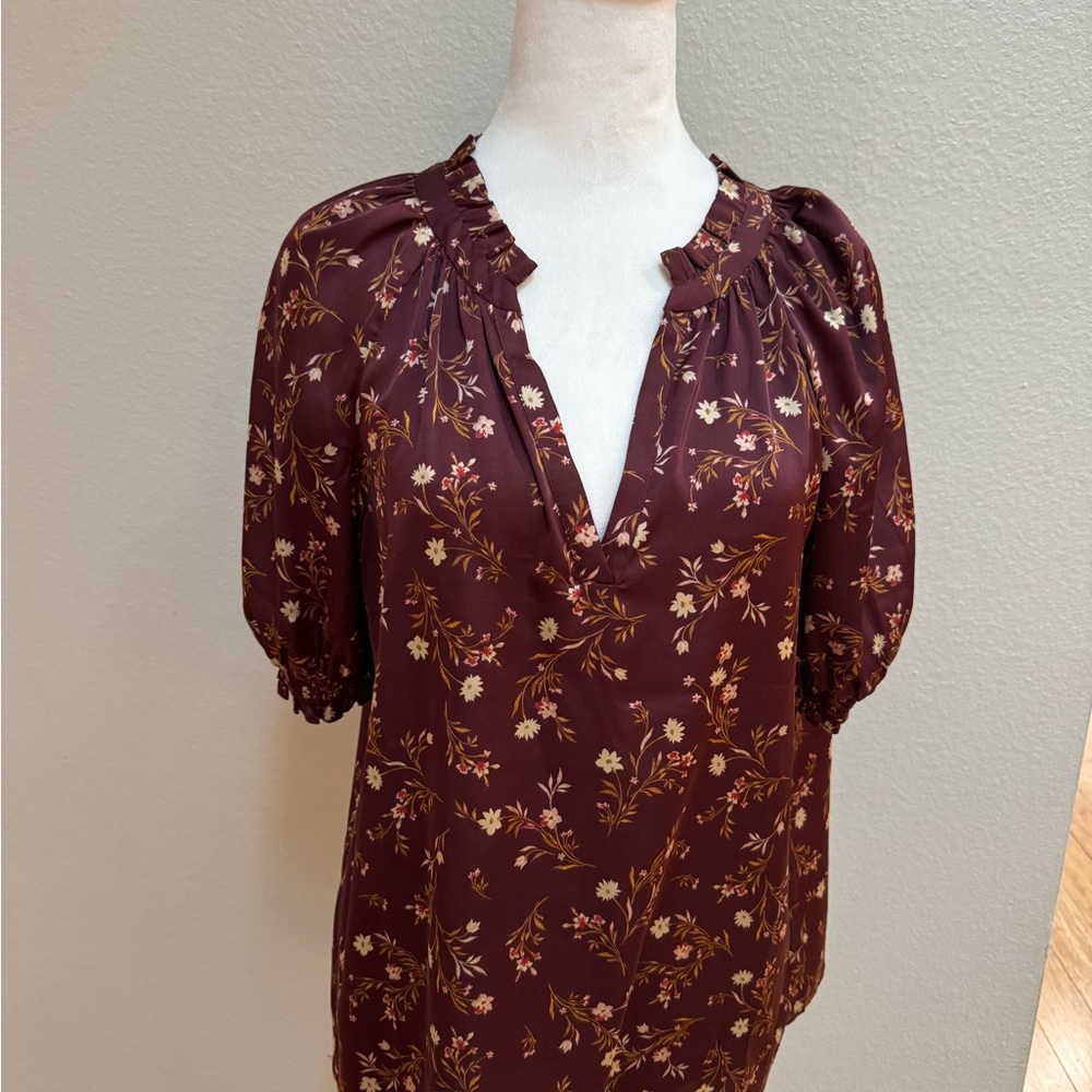 41 Hawthorn Maroon Floral Blouse
